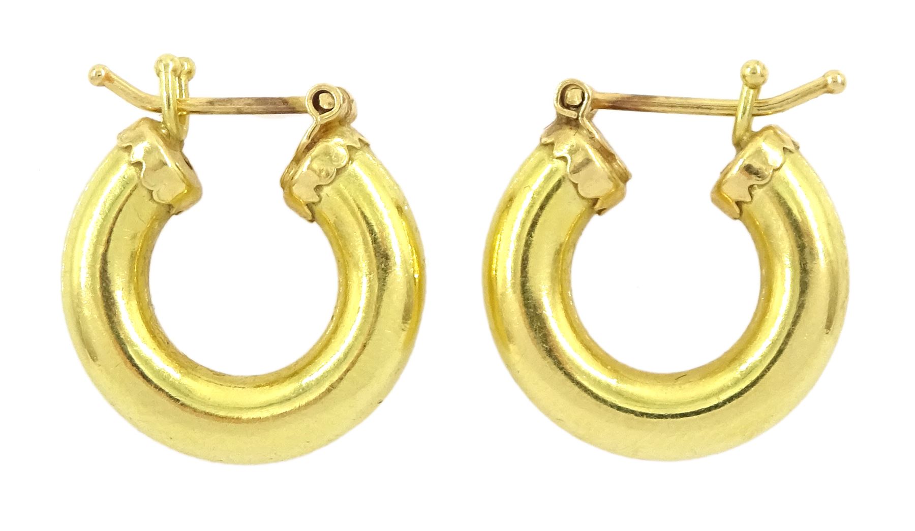 Pair of 18ct gold hoop earrings, stamped 750