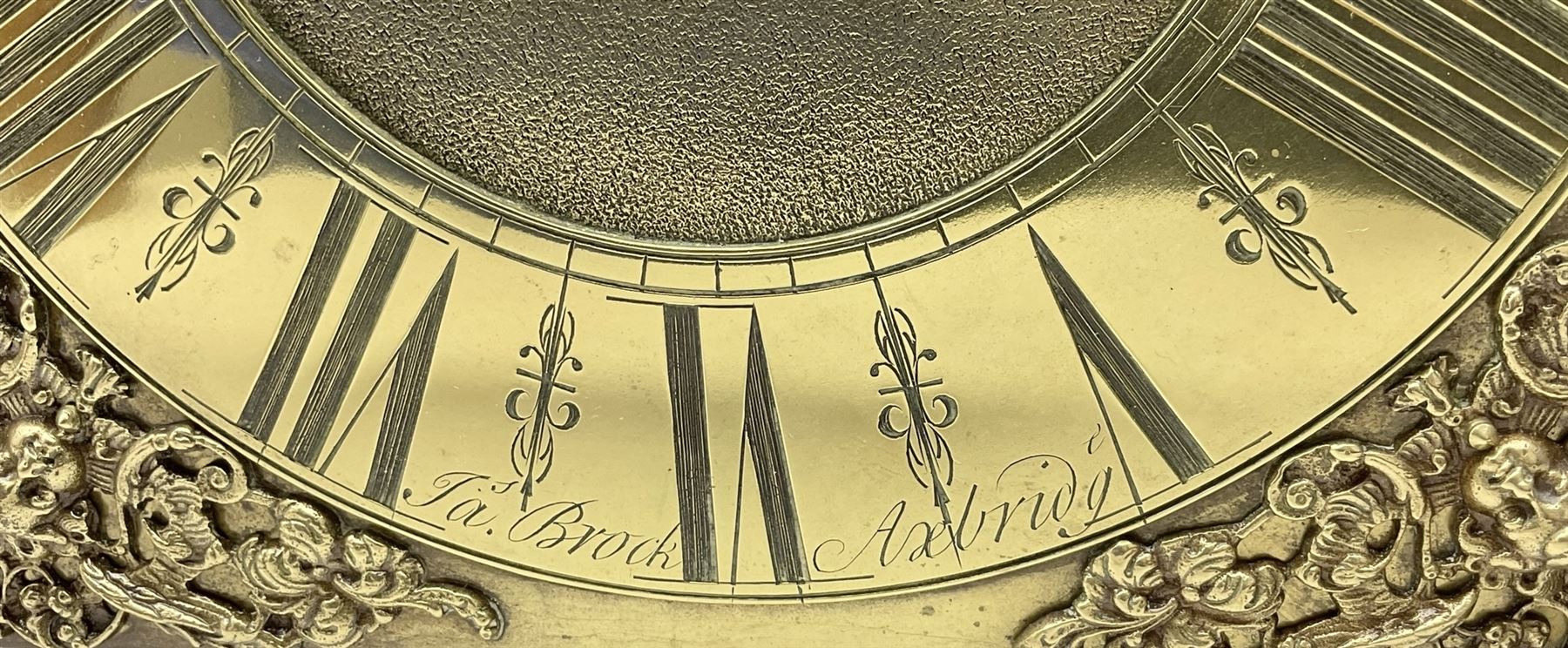 James Brock of Axbridge (Somerset) - 18th century 30-hour brass dial and birdcage longcase clock movement, with a 10