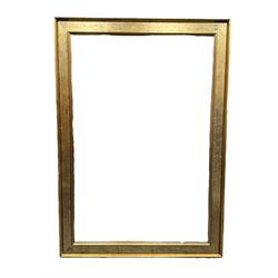 Rectangular gilt framed wall mirror, bevelled glass mirror pane within moulded frame