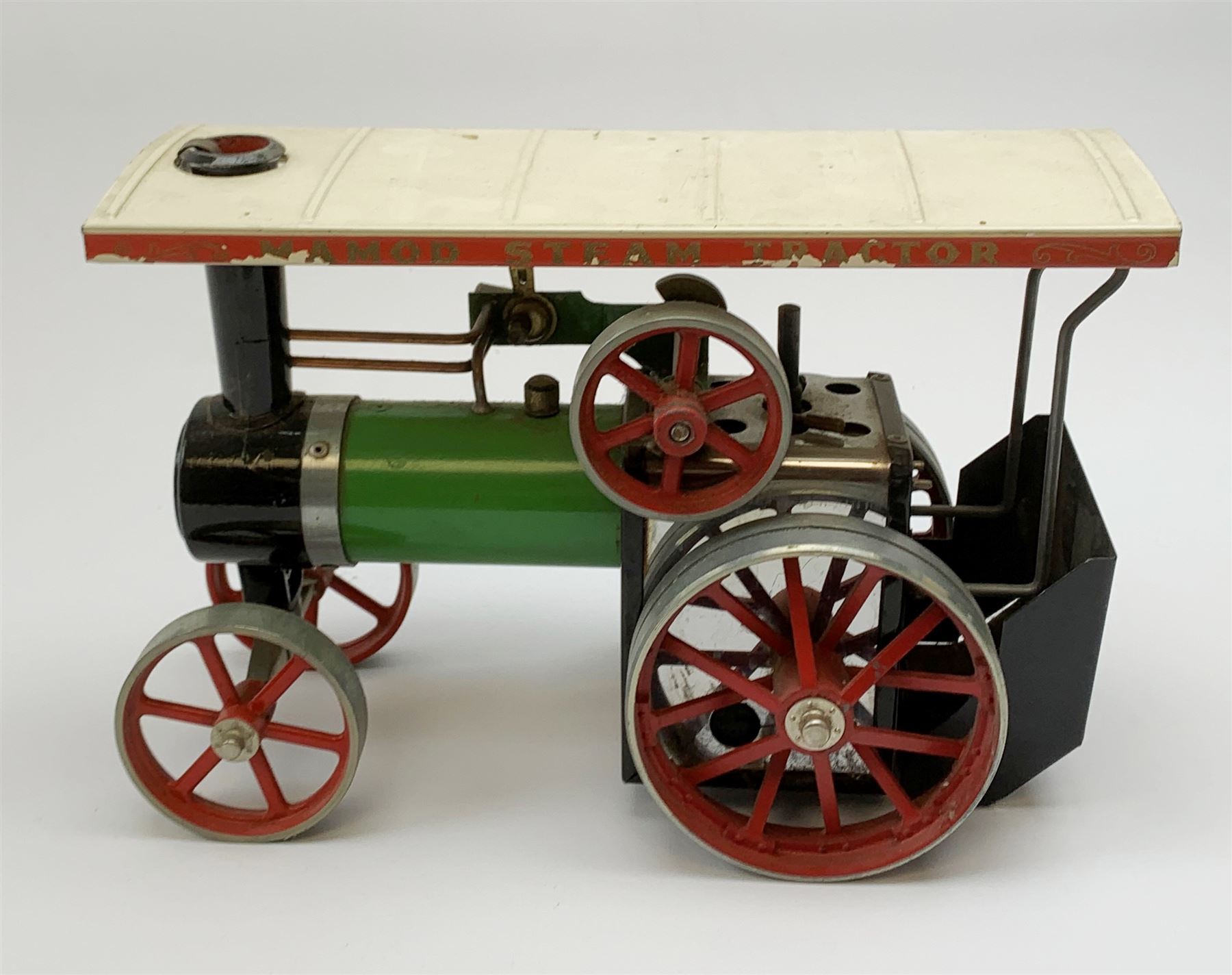 Mamod live steam model traction engine 'T.E.1A', with steering rod, boxed