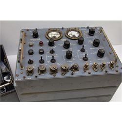 Cased military issue valve tester, with with broad arrows, W31cm