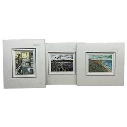 Three mounted prints: 'Shingle Street' after John Brunsdon, 'Aldeburgh' after Richard Bawden, and 'Wetlands II' after Andy Lovell (3)