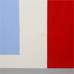 Iain Morris (British Contemporary) after Piet Mondrian (Dutch 1872-1944): Abstracts, triptych acrylics on canvas, signed and dated '15 - '17 verso 102cm x 76cm (3)