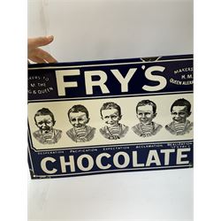 Advertising; enamel Fry's Chocolate sign, H31cm, L46cm