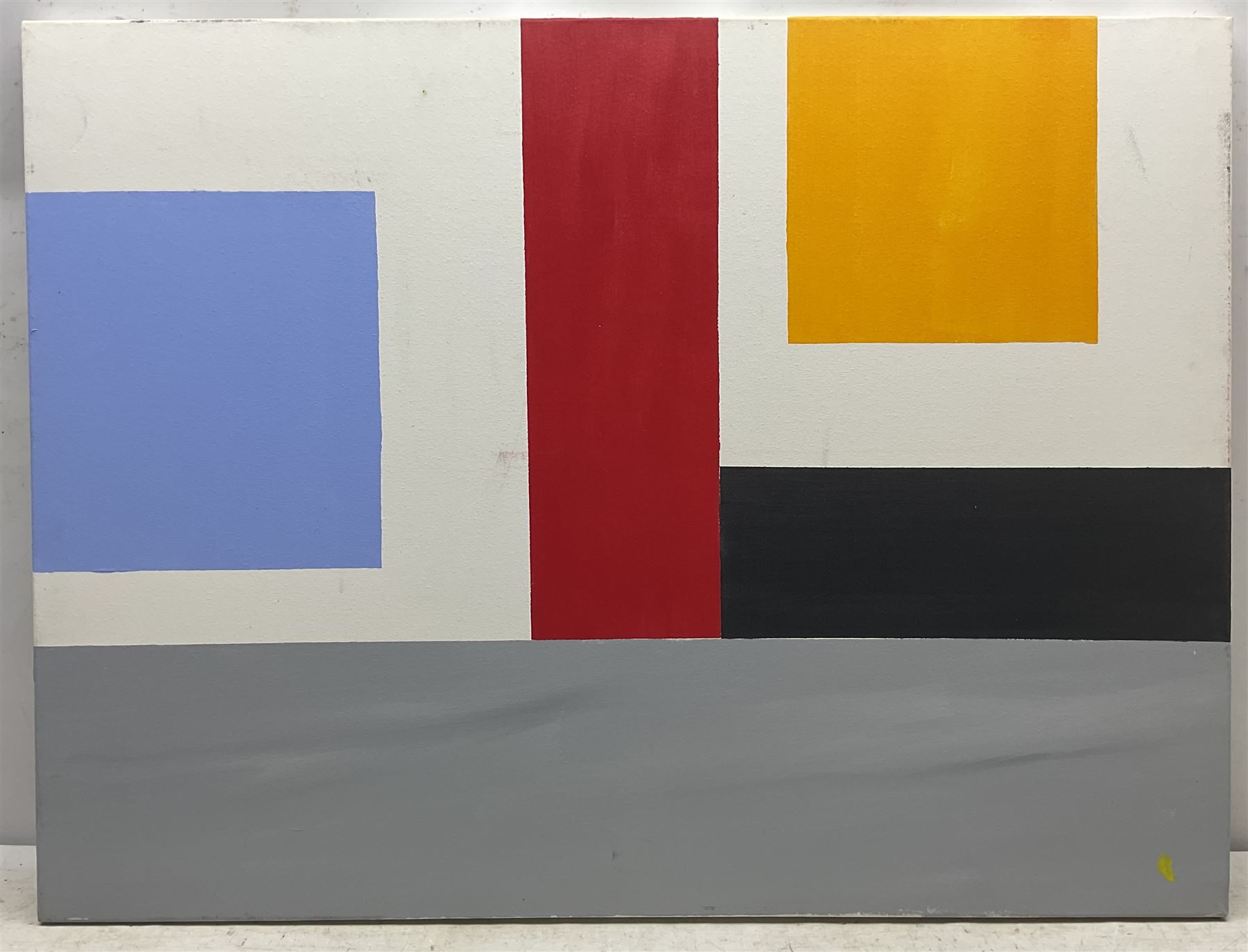 Iain Morris (British Contemporary) after Piet Mondrian (Dutch 1872-1944): Abstracts, triptych acrylics on canvas, signed and dated '15 - '17 verso 102cm x 76cm (3)