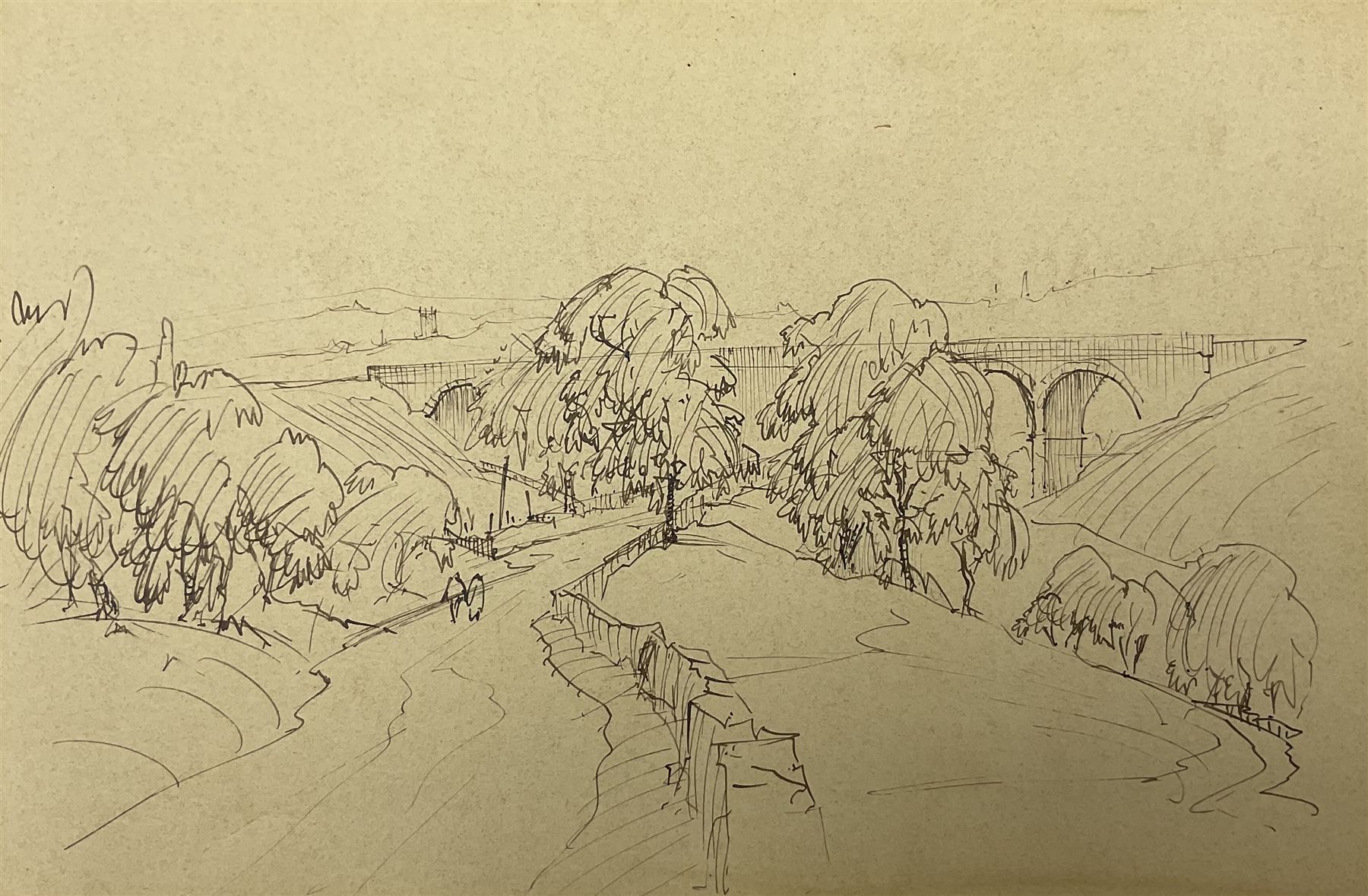 Albert Thomas Pile (British 1882-1981): 'Brighouse - Some Sketches done from 1946 to 1951', original sketchbook comprising approximately 35 pen and ink sketches, variously signed titled and dated, overall 21cm x 33cm