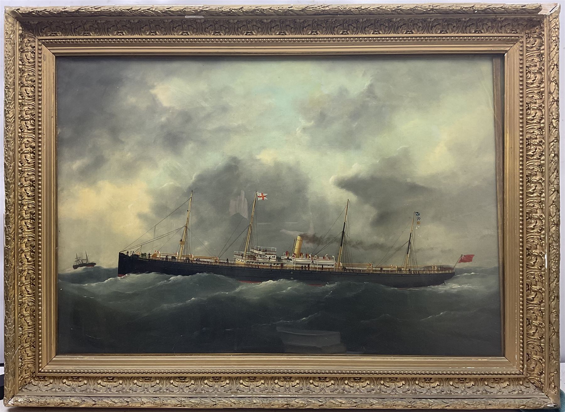 English School (Early 20th Century): Ships Portrait of 'Montezuma', oil on canvas unsigned 60cm x 90cm