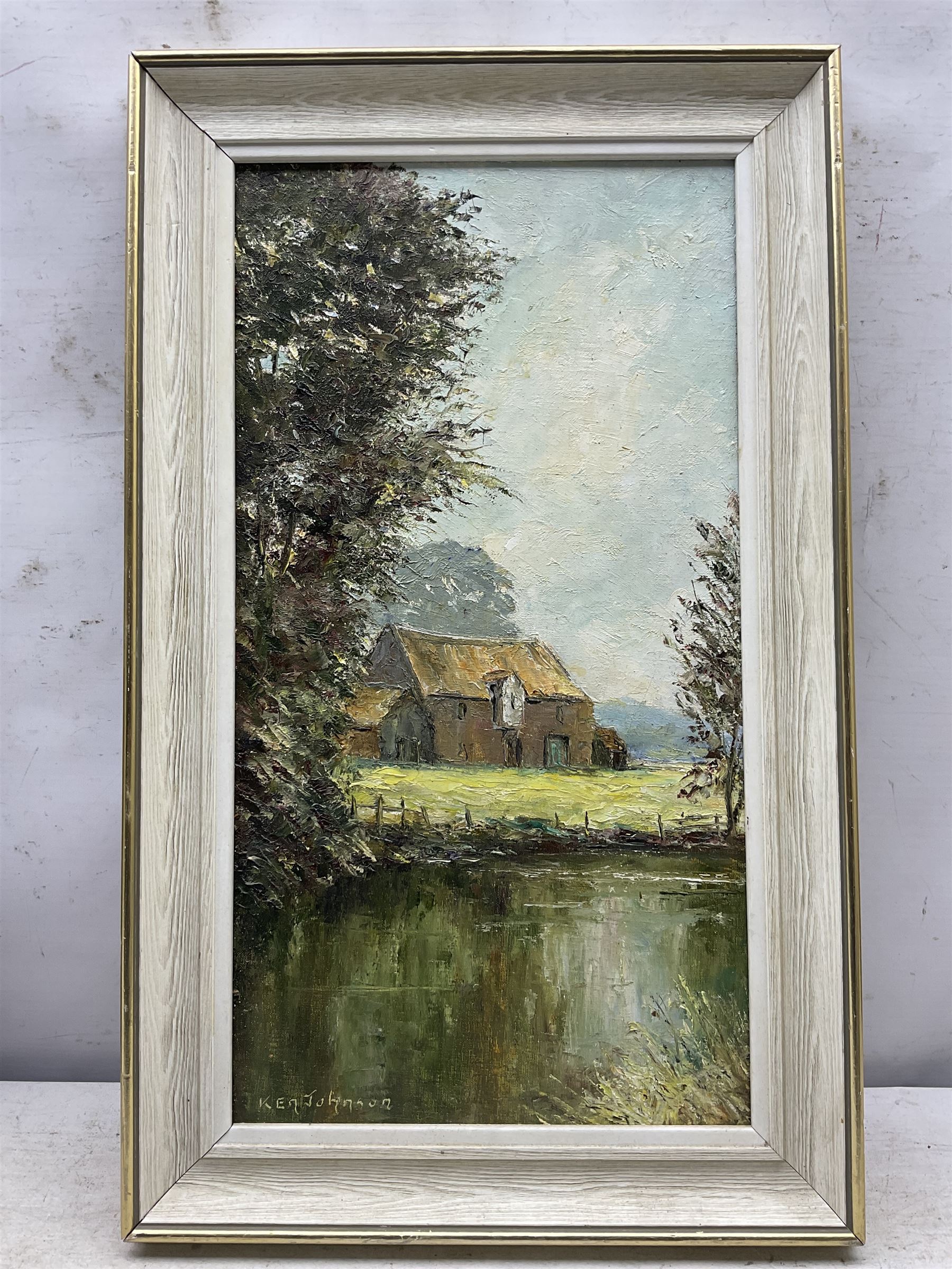 Ken Johnson (British 20th Century): Country Views, two oils on board signed 35cm x 45cm (2)