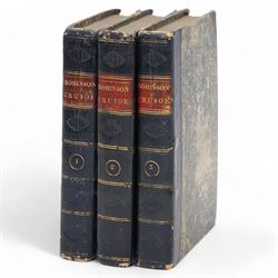 Defoe, Daniel - 'Robinson Crusoe'  printed by James Ballantyne, Edinburgh in three volumes...