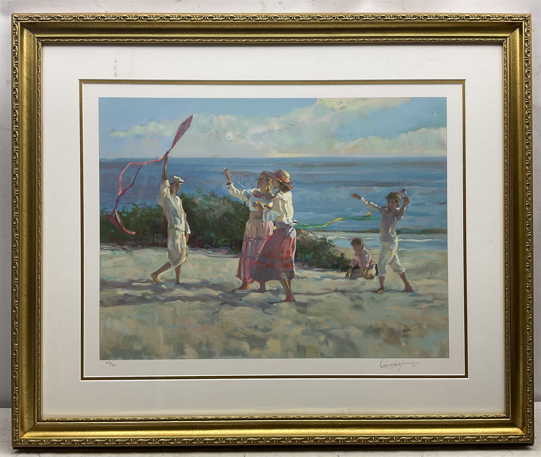 Don Hatfield (American 1947-): 'Into the Wind', limited edition print signed and numbered 236/350, COA verso 50cm x 66cm 