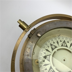 Einar Weilbach & Co Copenhagen Denmark ship's brass cased compass with gimbal mount, no. A231, serial no. 23673, D29cm