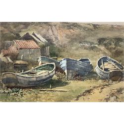 John Gutteridge Sykes (British 1866-1941): Boats at Port Mulgrave, watercolour signed l.l. 22cm x 34cm