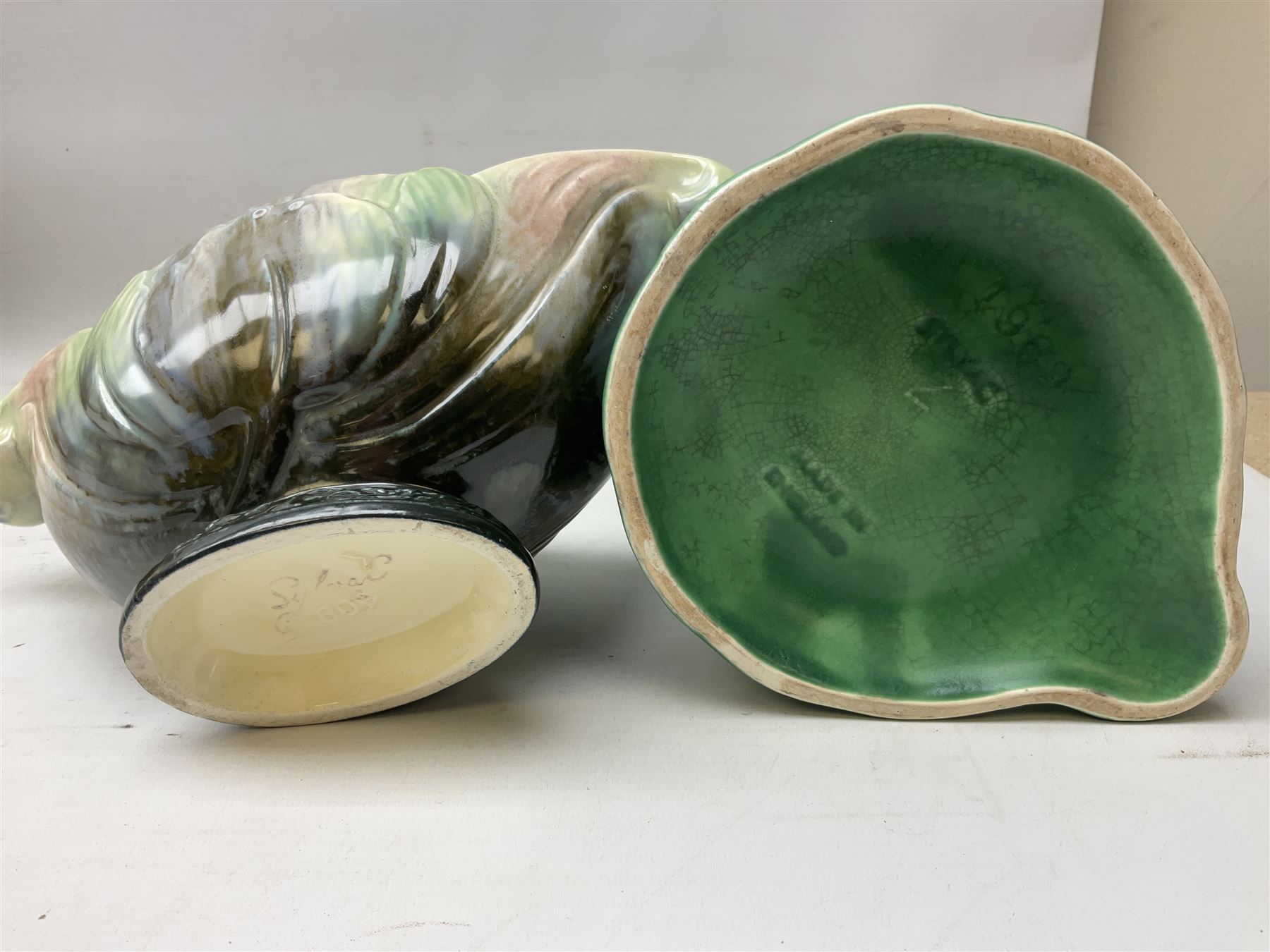 Two T.G Green Gripstand mixing bowls, Sylvac novelty jug modelled as a ...