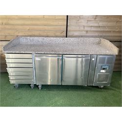 Polar CT423 refrigerated preparation counter, with granite top - THIS LOT IS TO BE COLLECTED BY APPOINTMENT FROM DUGGLEBY STORAGE, GREAT HILL, EASTFIELD, SCARBOROUGH, YO11 3TX