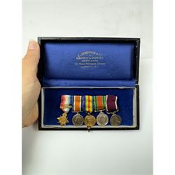 WWI group of five miniature medals including 1914 star with Aug - Nov clasp and George V LSGC