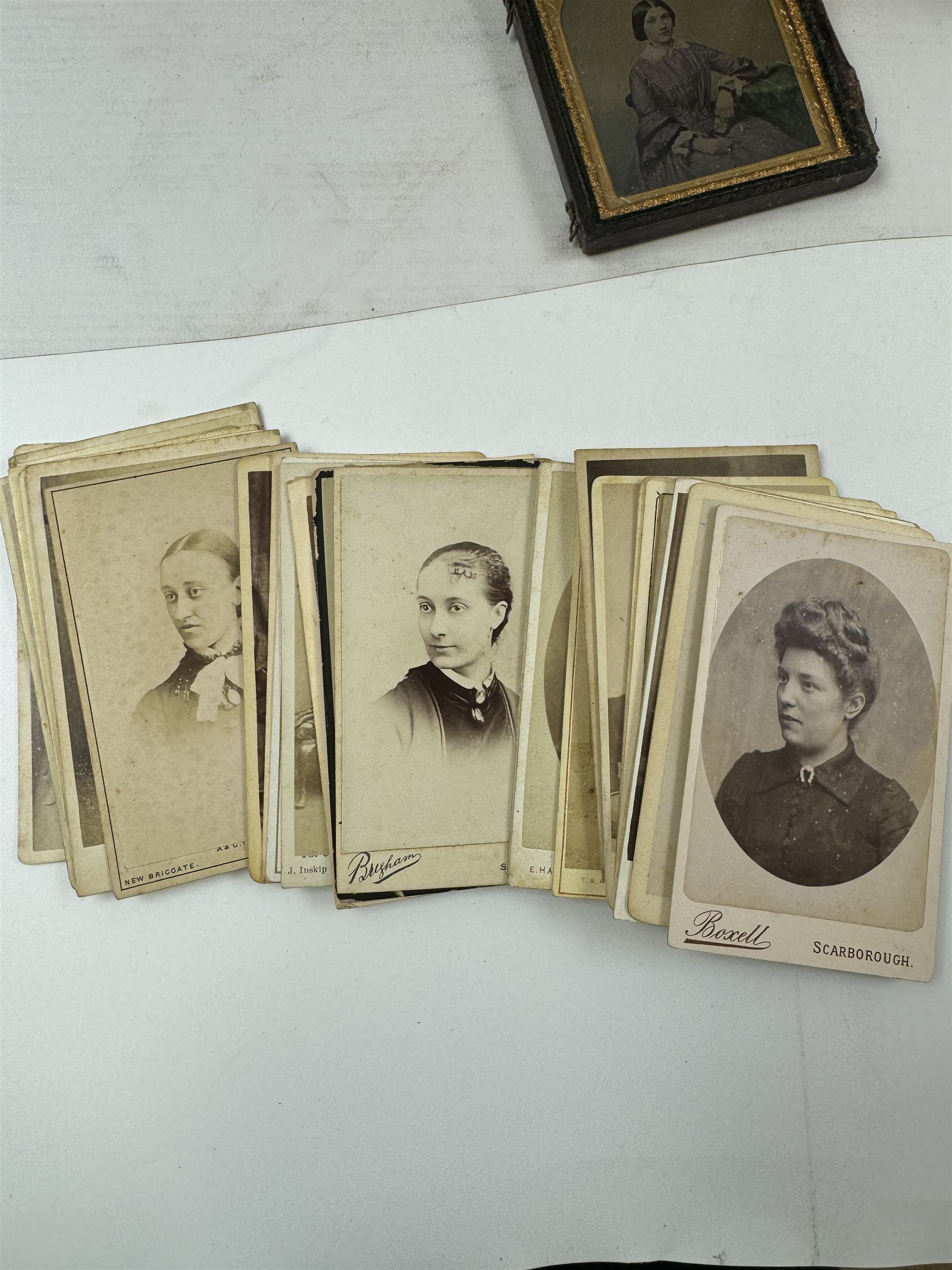 Collection of Victorian daguerreotypes, together with other photographs