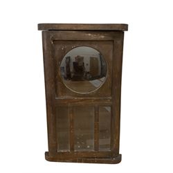 Two oak wall clock cases and two wall clocks