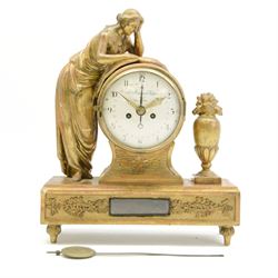 John Michael Hofer in Wien - Austrian 19th century 8-day mantle clock with calendar c1820,...