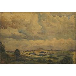 English Impressionist School (Early 20th Century): Hilly Landscape, watercolour indistinctly signed 24cm x 34cm 