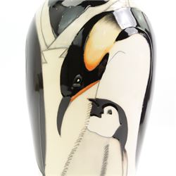 Moorcroft vase of shouldered tapering form decorated in the Antarctica pattern by Vicky Lovatt, no. 109, signed and dated 2017, H21.5cm, boxed