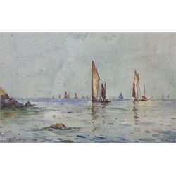 Frank Henry Mason (Staithes Group 1875-1965): 'Shipping off Whitby', watercolour signed an...