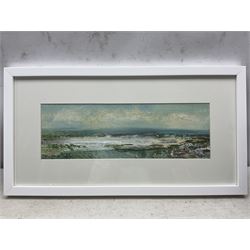 Peter Hodson (British Contemporary): Panoramic Ocean Views, three oils on board signed 12cm x 38cm (3)