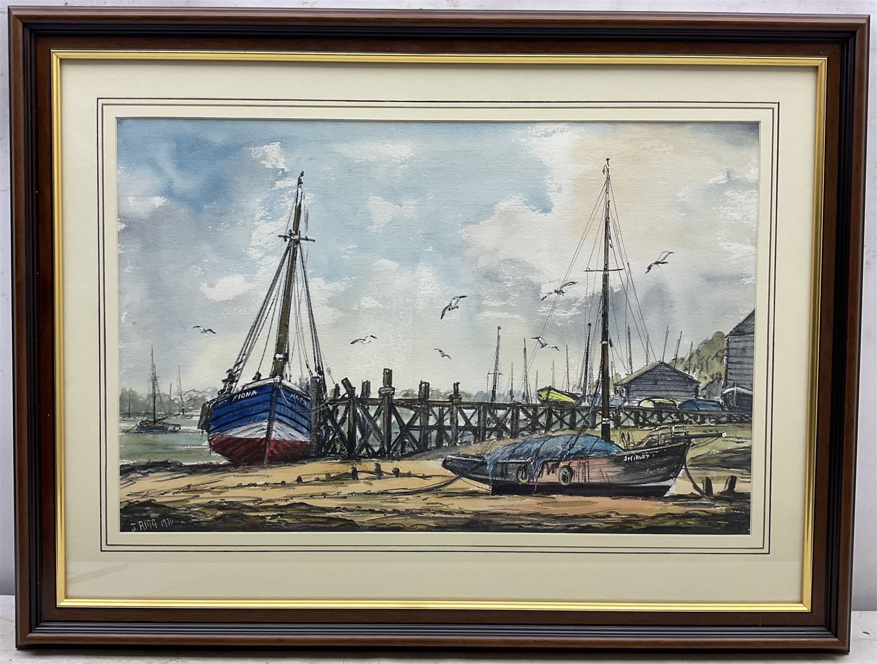 Jack Rigg (British 1927-2023): 'Paglesham - River Roach Essex', watercolour and ink signed and dated 1976, titled verso 36cm x 55cm