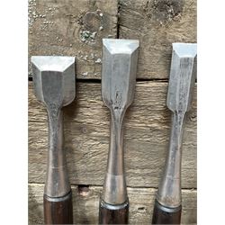 Set of eight Japanese handmade carpenters chisels with rosewood handles, stamped blades - THIS LOT IS TO BE COLLECTED BY APPOINTMENT FROM DUGGLEBY STORAGE, GREAT HILL, EASTFIELD, SCARBOROUGH, YO11 3TX