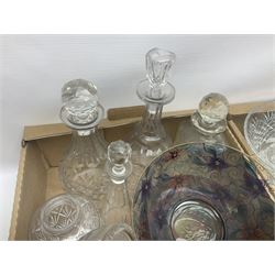 Set of six Royal Scot whisky tumblers, together with cased set of Thomas Wedd glasses, decanters and other glassware, in three boxes 