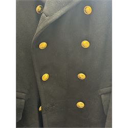 Royal Navy Lieutenant's Frock Coat by Haycock and Jarman, together with other naval accessories, including four pairs of Captain's insignia, six pairs of Captain's shoulder boards, a Merchant Navy cap badge and a collection of other badges, buttons and shoulder boards 