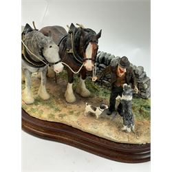 Border Fine Arts Homeward Bound, model No. B1029 by Anne Wall, on wood base, H17cm