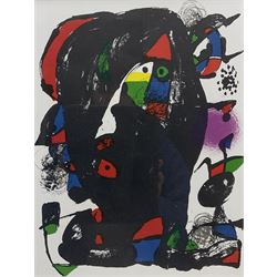 Joan Miró (Spanish 1893-1983): Untitled - Abstract Composition, colour lithograph unsigned, dated 1981 on label verso 31cm x 24cm 