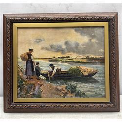 Mackie (British Early 20th Century): The Ferry, oil on canvas indistinctly signed 22cm x 27cm 