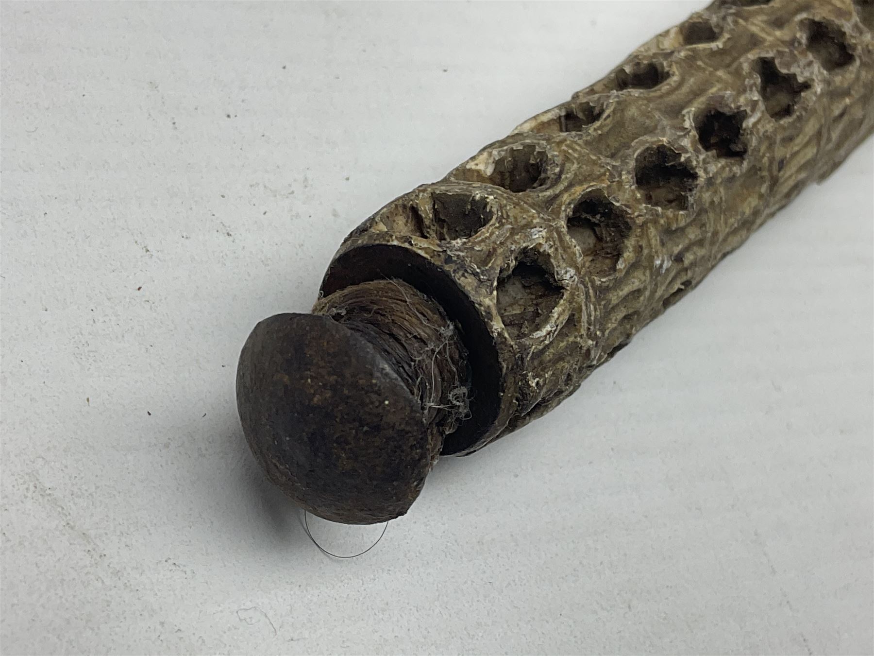 19th century shark vertebrae swagger stick, L84cm