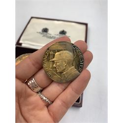 Cased pair of Sir Francis Chichester silver gilt limited edition commemorative medals of Gypsy Moth IV 1966-1967, by Spink & Son