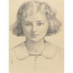 Garnet Ruskin Wolseley (British 1884-1967): Portrait of a Girl, pencil sketch signed 32cm x 25cm