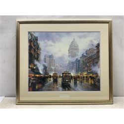 Thomas Kinkade (American 1958-2012): 'San Francisco - Market Street', limited edition offset lithograph signed in pen, with certificate of authenticity verso 49cm x 60cm