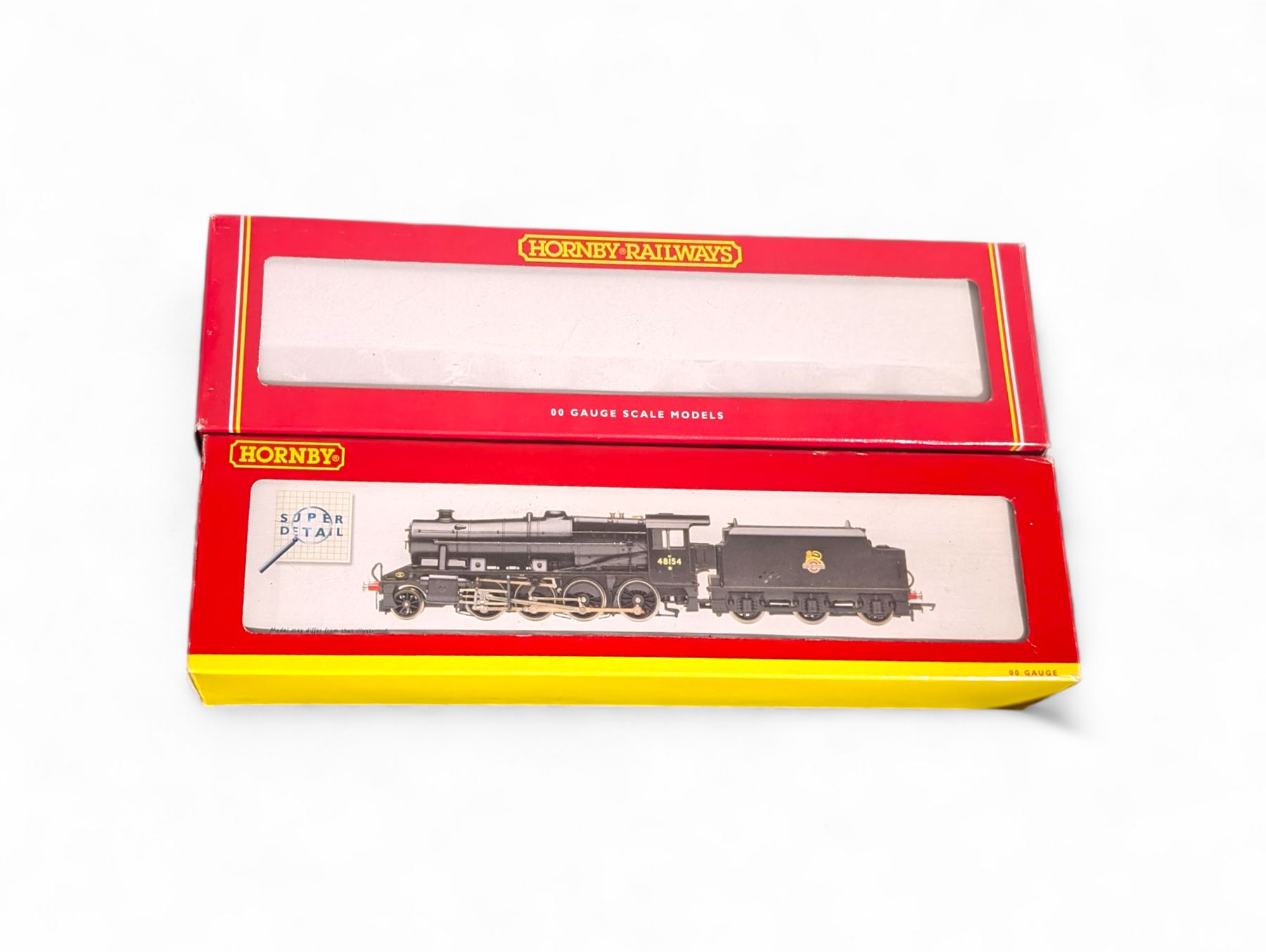 Two Hornby '00' gauge locomotives, comprising R2229 BR Class 8F 2-8-0 locomotive no. 48154 and R2066 BR Fowler 0-6-0 locomotive re-numbered as no. 44338, both boxed