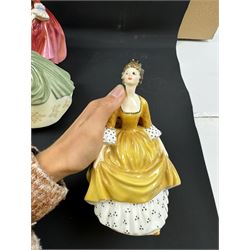 Eight Royal Doulton figures, including Southern Belle, Soiree, Sandra etc 