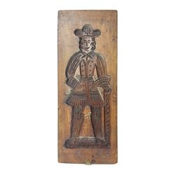 Wooden two sided gingerbread mould modelled as a man and a woman in traditional dress, H40cm