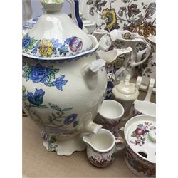 Masons Ironstone ceramics, including Double Landscape pattern plate and jar and cover, Fruit Basket pattern tea pots, etc, in two boxes