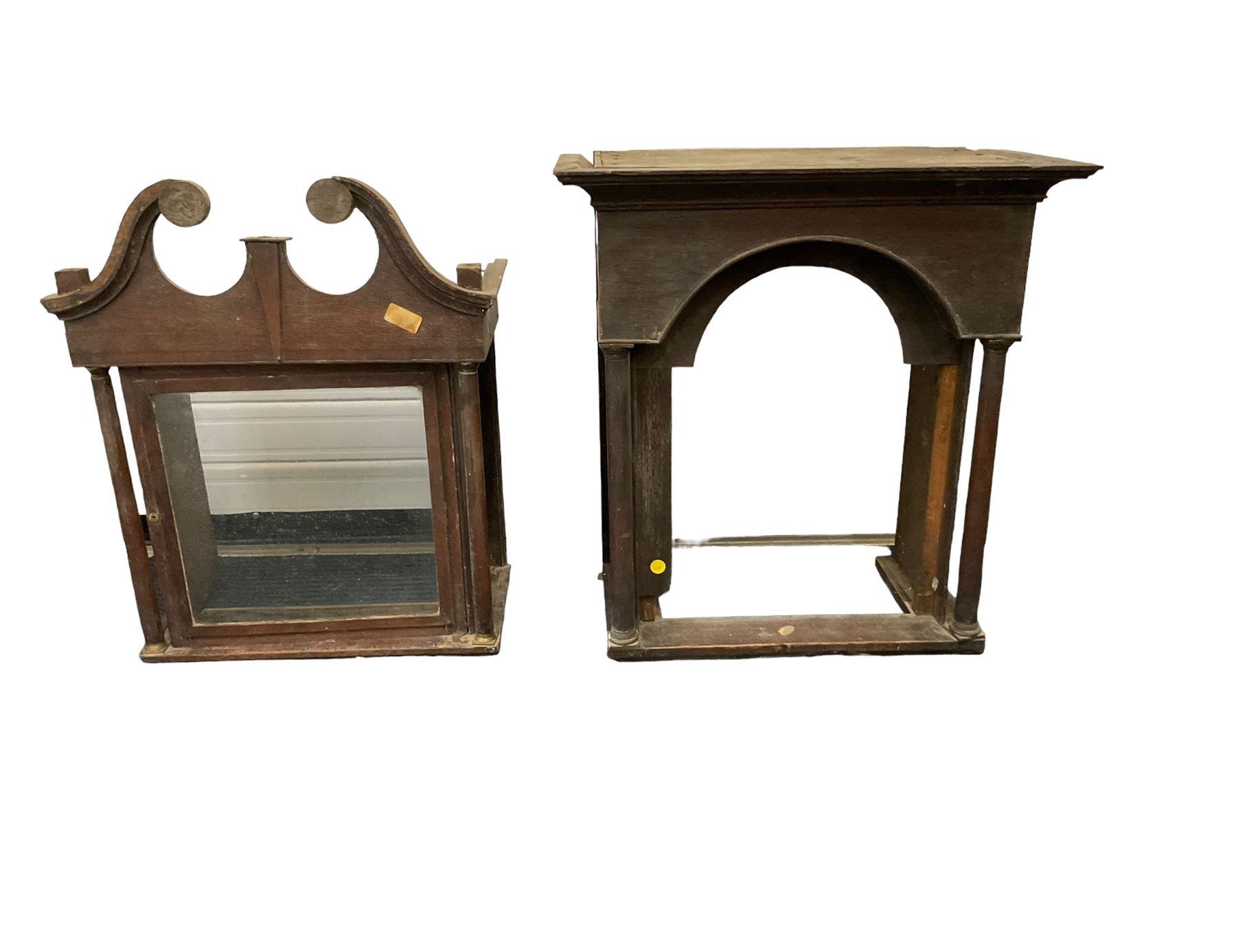 Two 19th century longcase clock hoods