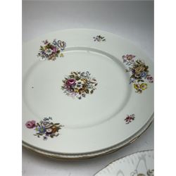 Royal Staffordshire Mandarin pattern tea and dinner wares, including six dinner plates, six side plates, serven twin handled bowls, covered dish etc 