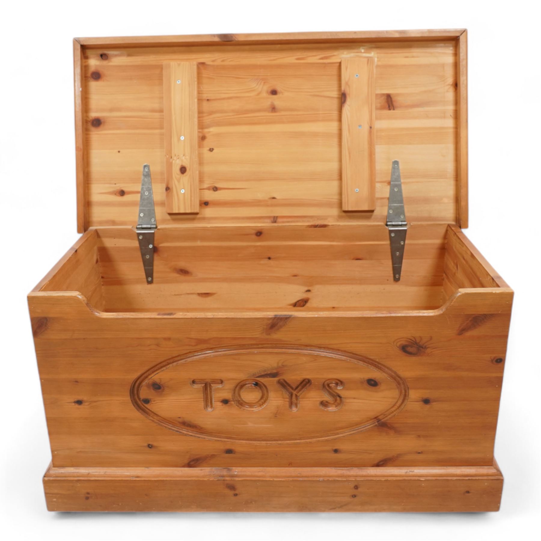 Polished pine toy box