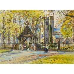 Albert Woods (British 1871-1944): 'St Mary's Church - Penwortham Lancashire', watercolour ...