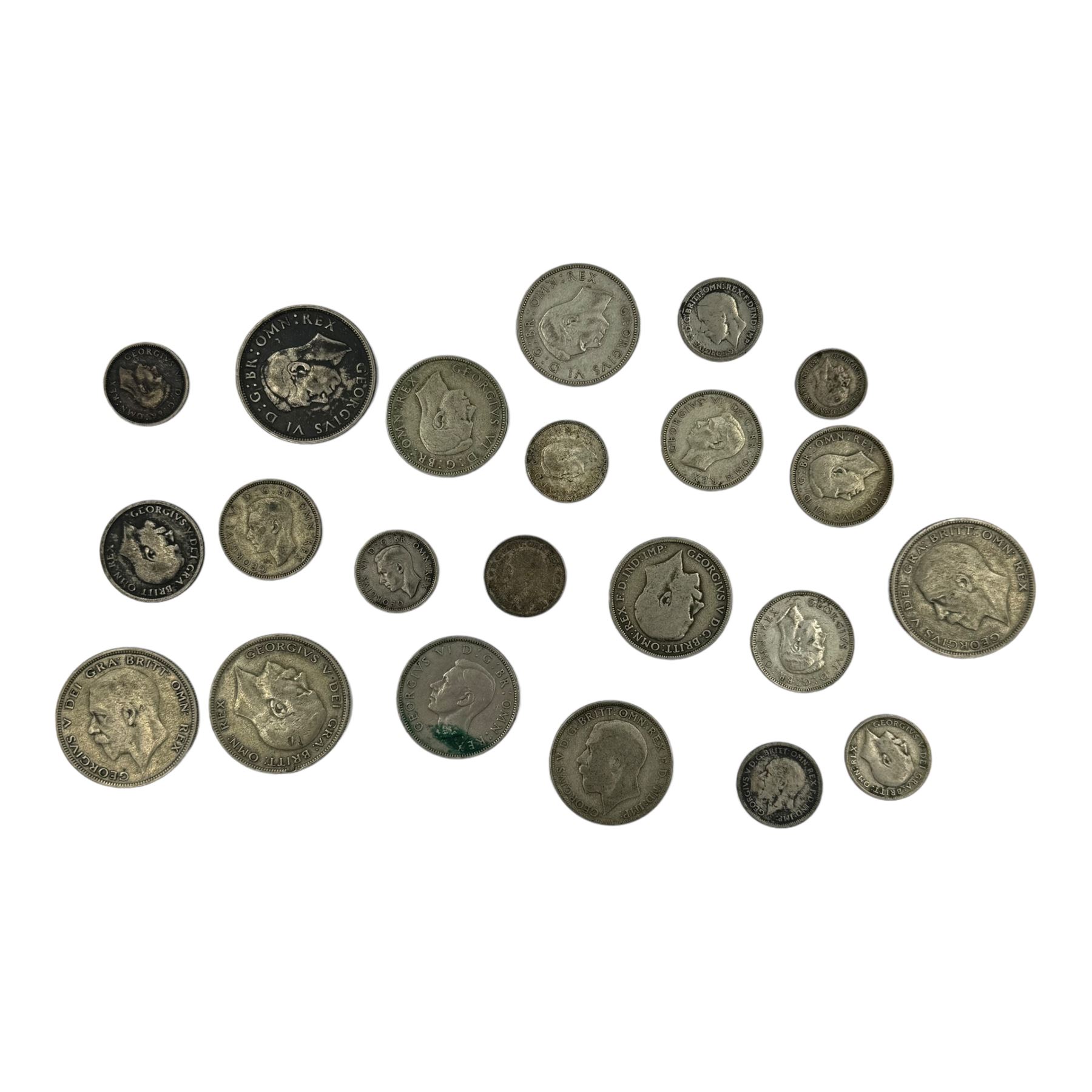 Approximately 160 grams of Great British pre 1947 silver coins, including halfcrowns, florins etc