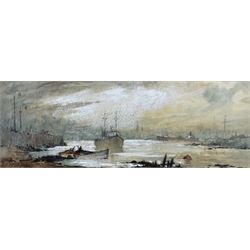 Robert Leslie Howey (British 1900-1981): Shipping in the Estuary, watercolour heightened w...