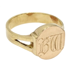 9ct gold signet ring, approx 4.8gm