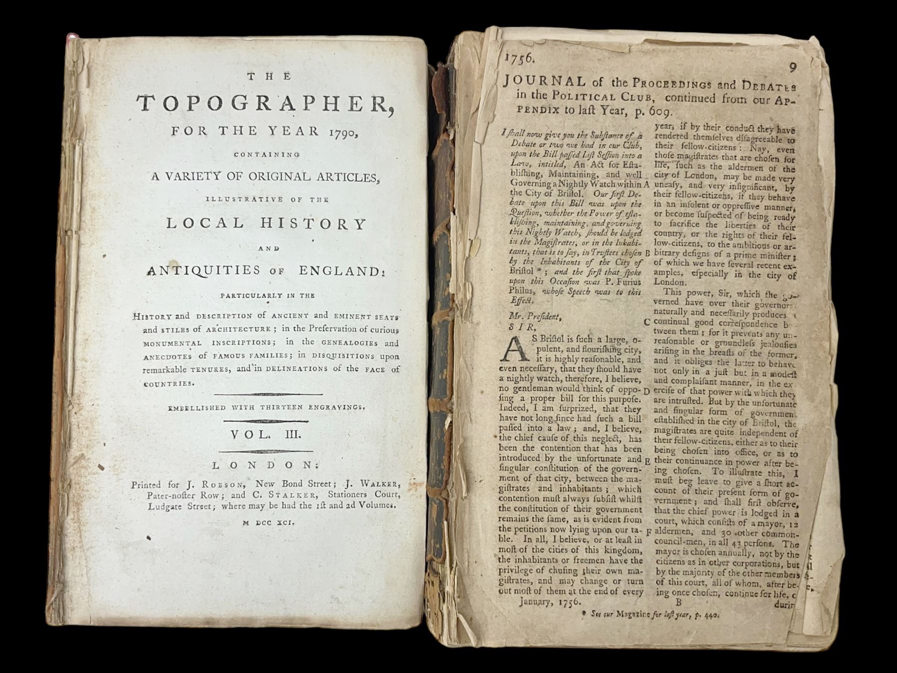 The Topographer for the year 1970 vol III and London Magazine 1750 feb-dec