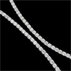 18ct white gold round brilliant cut diamond necklace, stamped 18K, total diamond weight approx 22.25 carat